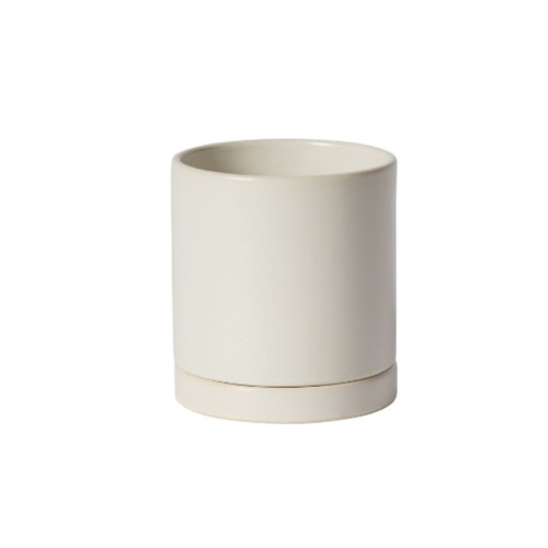 7in Wide Romey Ceramic Pot - White