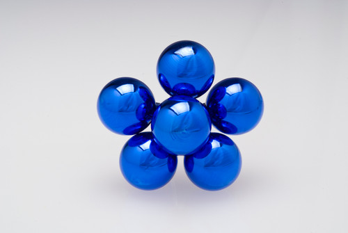 30mm Shiny Glass Ball on Stem - Royal Blue