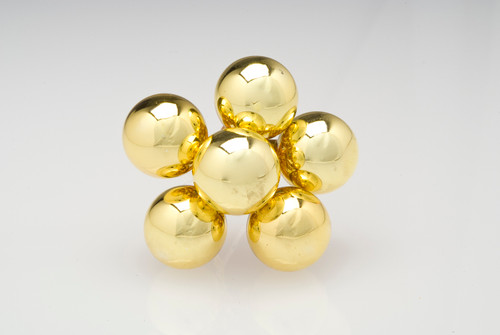30mm Shiny Glass Ball on Stem - Gold