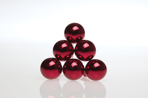 30mm Shiny Glass Ball on Stem - Burgundy