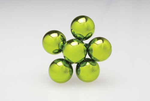 30mm Shiny Glass Ball on Stem - Chartreuse