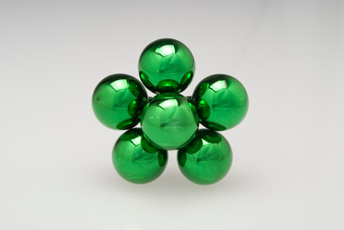 30mm Shiny Glass Ball on Stem - Emerald