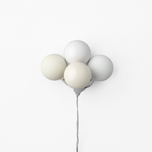 35mm Mixed Glass Cluster Balls on Stem - White Shades