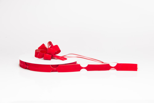10 Loop Velvet Pull Bow - Red