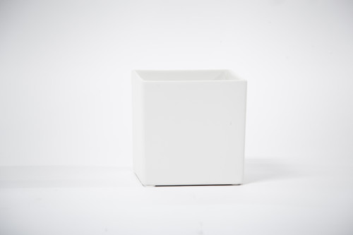 5in Square Ceramic Cube - Matte White