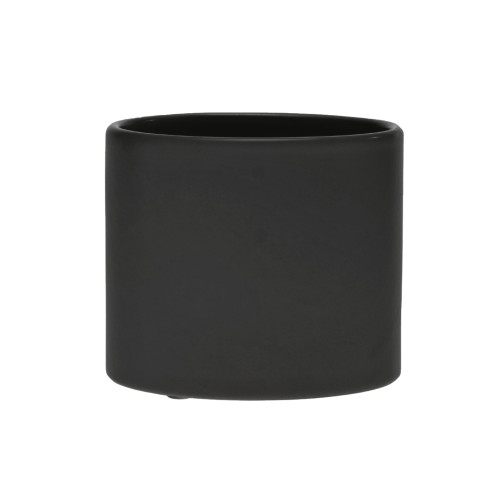 5in Wide Cylinder Ceramic Vase - Matte Black