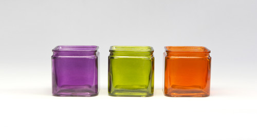 5in Cube Glass Vase - Assorted Sierra