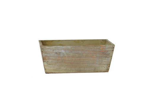 10in Long Rectangular Wood Planter Box - Weathered Green