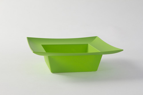 9x9in Square Plastic Bowl - Apple Green