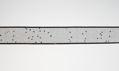 #3 Fancy Flash WE Ribbon (25yd) - Black Silver