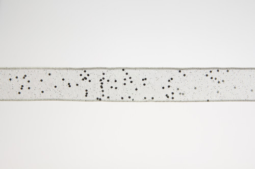 #3 Fancy Flash WE Ribbon (25yd) - White Silver