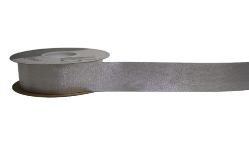 #9 Glitter Florasatin Plastic Ribbon (50yd) - Silver