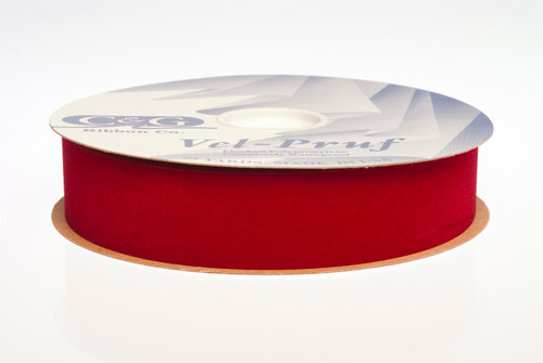 #9 Velvet Poly Back Holiday Ribbon (25yd) - Brick Red