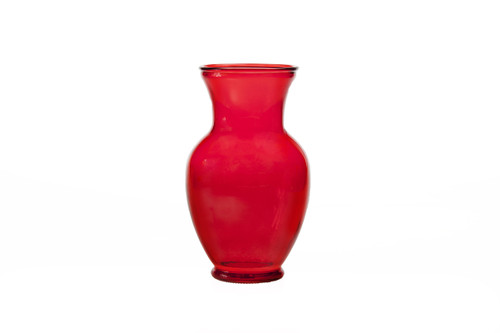 11in Tall Classic Glass Vase - Red