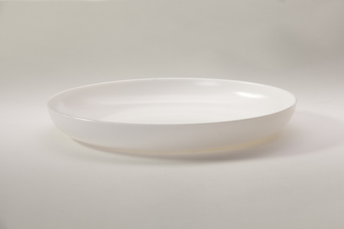 11in Wide Plastic Design Dish - White