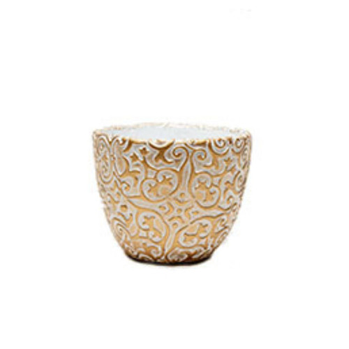 5.25in Wide Rogue Ceramic Pot - Gold