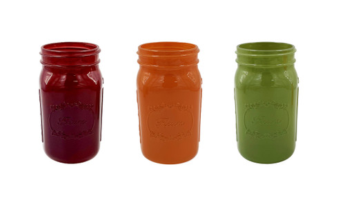 6.5in Tall Glass Mason Jar - Harvest (Assorted)