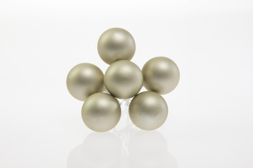 30mm Glass Balls on Stem (Box of 72) - Matte Ivory