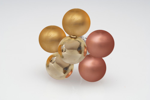 30mm Glass Balls on Stem (Box of 72) - Rose Gold Mix