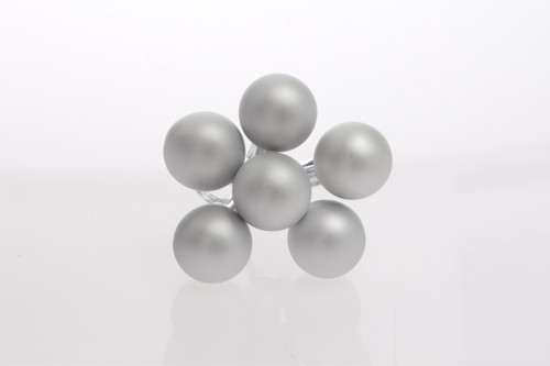 30mm Glass Balls on Stem (Box of 72) - Matte Silver
