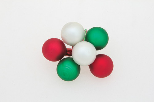 30mm Glass Balls on Stem - Holiday Mix