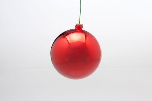 80mm Plastic Ball on Wire (Bag of 6) - Shiny Red