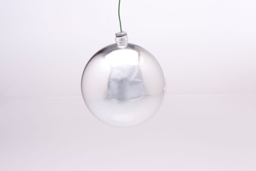 80mm Plastic Ball on Wire (Bag of 6) - Shiny Silver