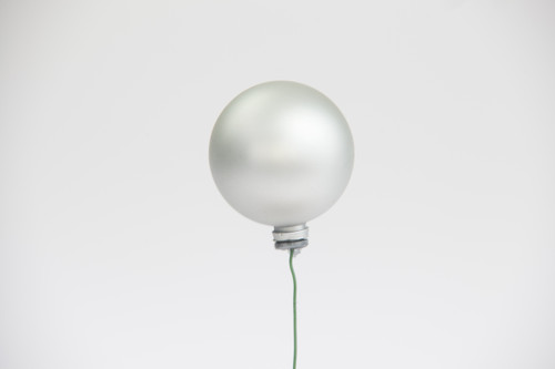 50mm Plastic Ball on 9in Wire (Bag of 12) - Matte Silver