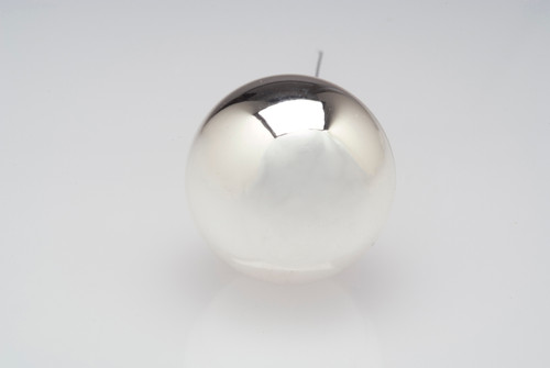 40mm Glass Ball on Stem (Box of 36) - Shiny Silver