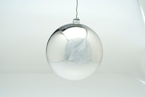 100mm Plastic Ball on Wire (Bag of 4) - Shiny Silver