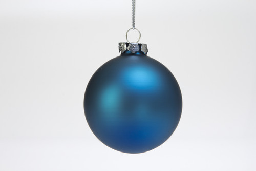 75mm Satin Ball Ornament (Box of 6) - Saphire Blue