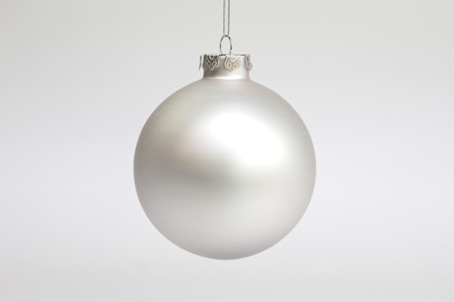 75mm Satin Ball Ornament (Box of 6) - Silver