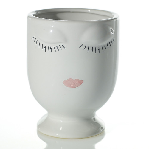 5.25in Tall Celfie Ceramic Vase - White