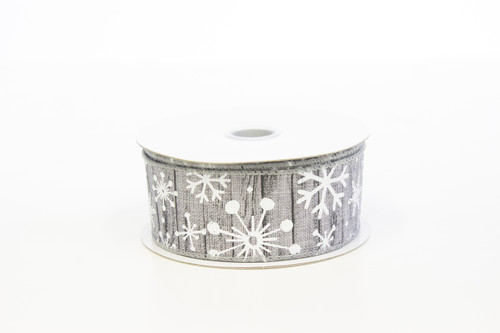 #9 Snowflake WE Ribbon (10yd) - Silver