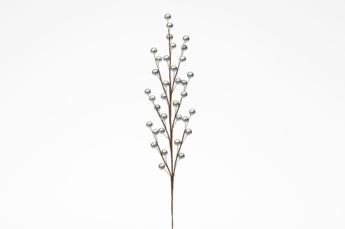 19in Handwrapped Berry Spray x7 - Shiny Silver