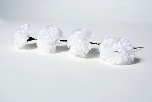 Carnation on 5in Pick (Box of 100) - White