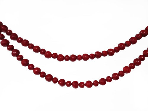 6ft Long Wood Bead Berry Garland - Red