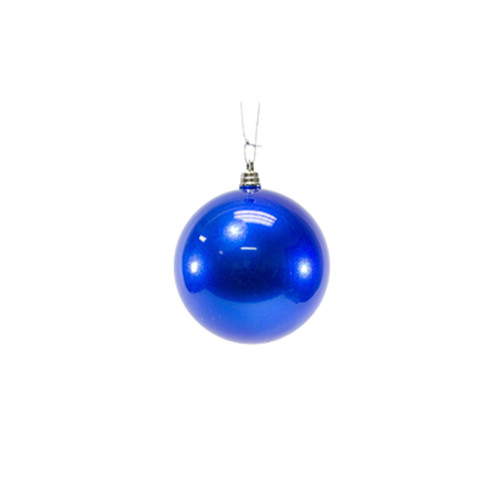 100mm Plastic Ornament Ball - Candy Apple - Sapphire Blue
