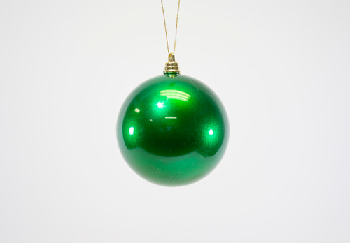 100mm Plastic Ornament Ball - Candy Apple - Emerald