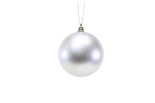 100mm Plastic Ornament Ball - Candy Apple - Silver