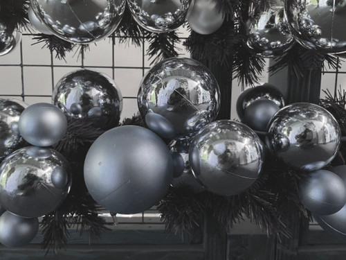 10ft Mixed Ball Garland - Matte and Shiny Silver