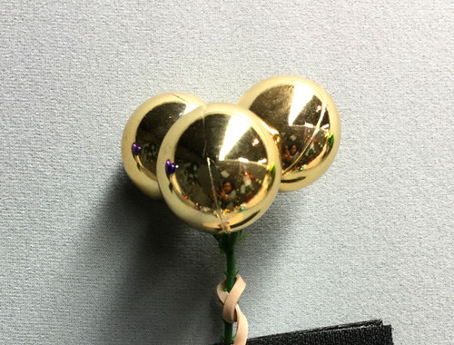 30mm Plastic Ball Pick x3 (Bag of 12) - Shiny Gold