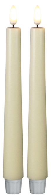 9in Tall Patria LED Taper Candle (2pk) - Ivory