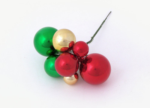 Plastic Ornament Ball Cluster Pick x7 (Bag of 12) - Multicolor