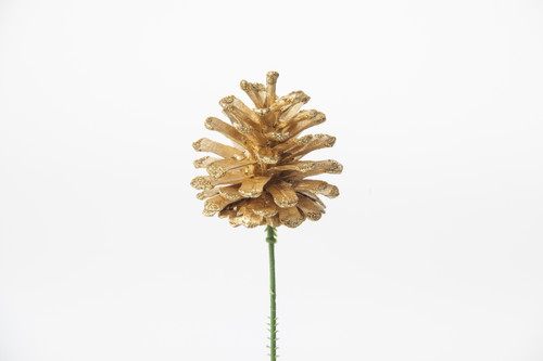 Glitter Pine Cone Pick (72pk) - Gold