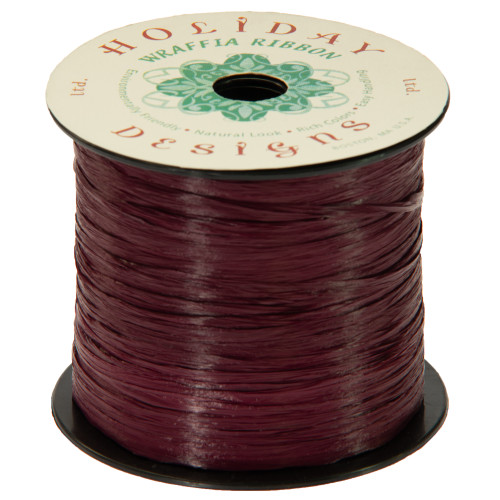 Raffia Wrap Ribbon (500yd) - Burgundy