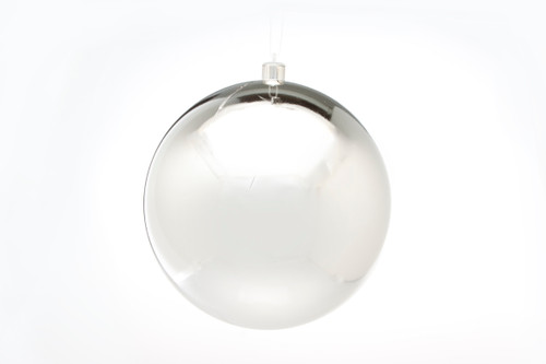 200mm Plastic Display Ball - Shiny Silver