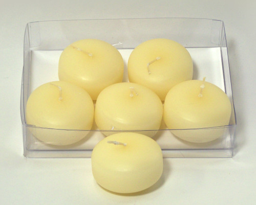 2in Wide Floating Candles (6pk) - Ivory