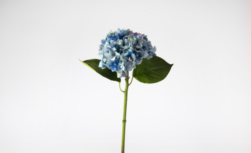 18in Short Stem Hydrangea - Light Blue