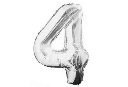34in Silver Foil Number Balloon - 4